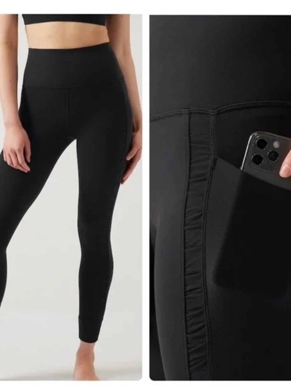 Athleta Salutation Stash II Ruch 7/8 Legging SMALL